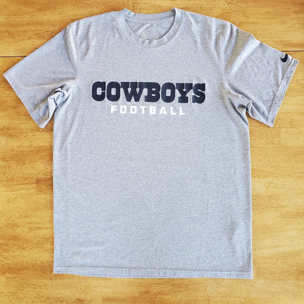 Nike NFL Onfield Apparel Dri Fit Dallas Cowboys grey shirt Football size medium